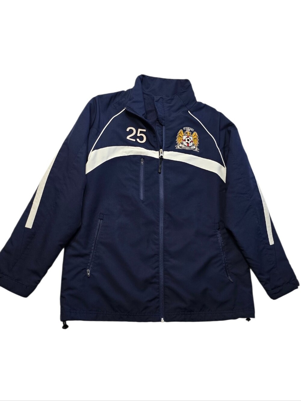 Triumph Navy and White Athletic Zip Jacket with Crest